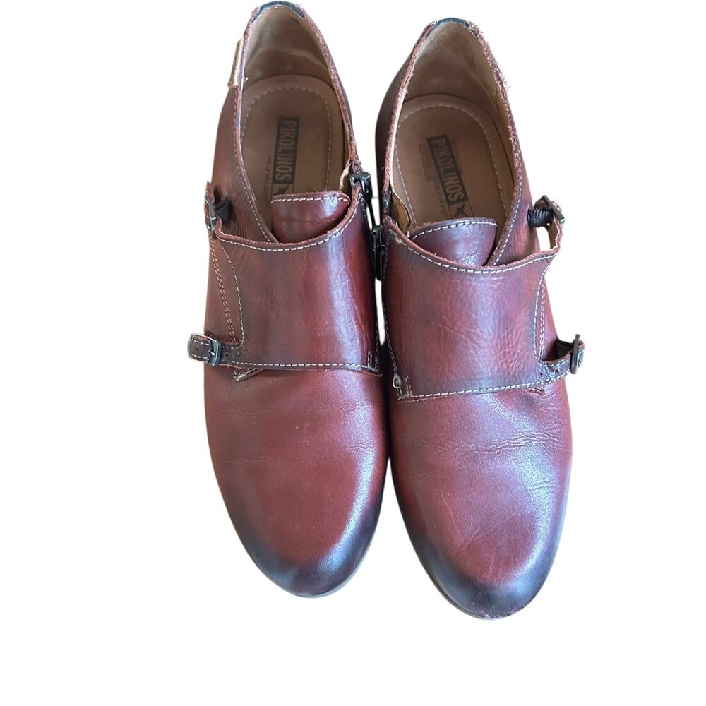 PIKOLINOS Rotterdam Women’s Double Monk Strap Booties Red Leather Sz 40 (US 9.5) - Picture 5 of 9